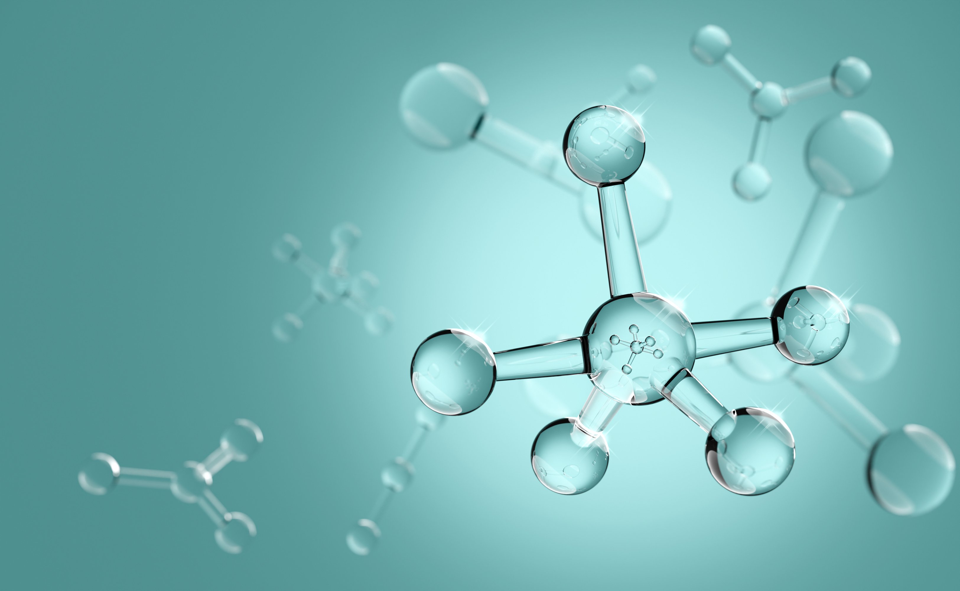 Atom for Medical Science, Molecule Background. Abstract Structur